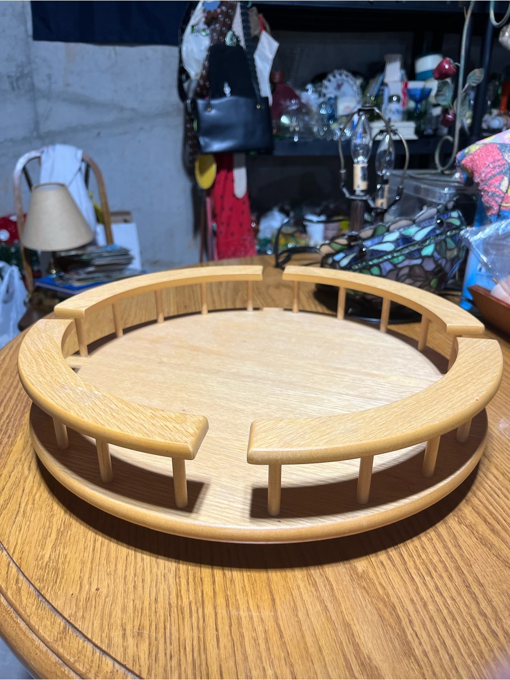 Natural Wood Round Lazy Susan